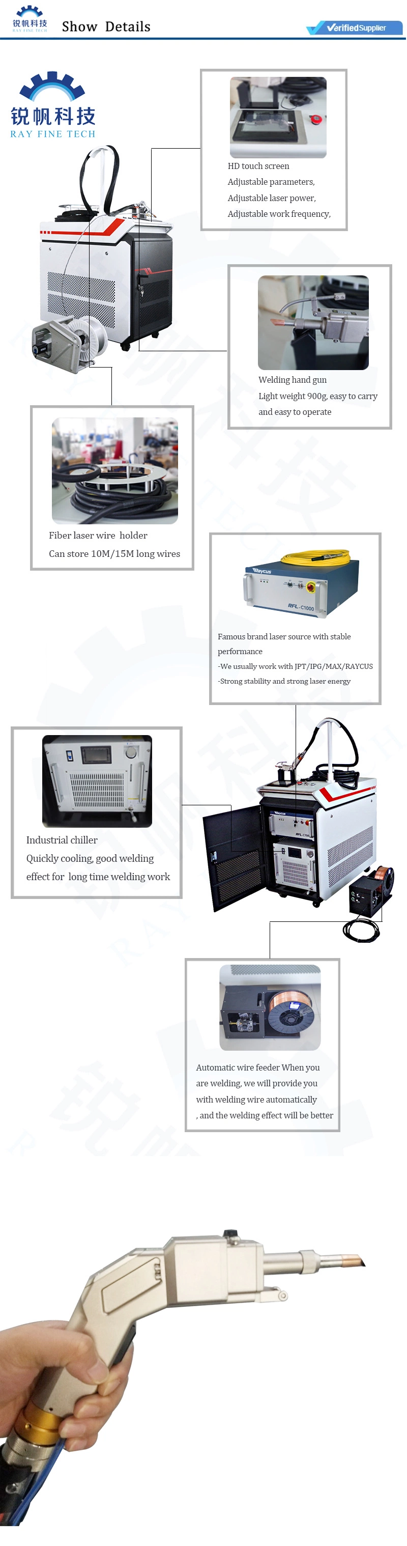 Handheld Laser Welding Machine System with Precise Welding 1000W 1500W 2000W