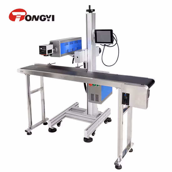 High Speed 30W Glass Date Fly CO2 Laser Marking Engraving Machine for Transparent Pet Water Bottle with CE